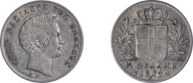 Greece. King Otto, 1832-1862. 1/4 Drachma, 1834A, First Type, Paris mint, 1.09g (KM18; Divo 16b).

Very fine.