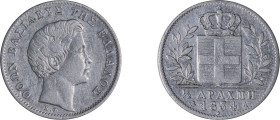 Greece. King Otto, 1832-1862. 1/2 Drachma, 1834A, First Type, Paris mint, 2.24g (KM19; Divo 14b).

Very fine.