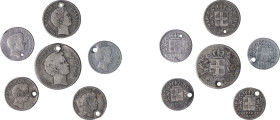 Greece. King Otto, 1832-1862. Lot of 6 coins comprised of 1/4 Drachma 1833 (3) (KM18; Divo 16a); 1/4 Drachma 1834A (KM18; Divo 16b); 1/2 Drachma 1833 ...