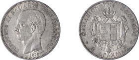 Greece. King George I, 1863-1913. 5 Drachmai, 1876A, First Type, Paris mint, 25.00g (KM46; Divo 50b; IV10; Dav. 117).

Very fine.