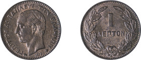 Greece. King George I, 1863-1913. Lepton, 1879A, Second Type, Paris mint, 1.00g (KM52; Divo 70b; IV16).

Uncirculated.