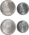 Greece. King Constantine II, 1964-1973. Lot of 2 coins, set of 50 and 100 Drachmai, ND (1970), Kremnitz mint, 12.50g and 25.15g (KM93 and 95).

Both u...