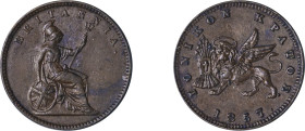 Greece, Ionian Islands. British Administration, 1809-1863. Lepton, 1857, coin alignment and variety with dot after date, 1.91g (KM34).

Extremely fi...