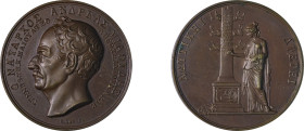 Greece. The Greek Revolution against Turkish Occupation, Bronze Medal, Admiral A. Miaoulis Naval Merit, 1835, by Konrad Lange, variety with Horsetail ...