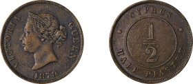 Cyprus. Victoria, 1837-1901. 1/2 Piastre, 1879, Royal mint, 5.80g (KM2; Fitikides 13).

Very fine.