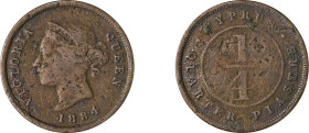 Cyprus. Victoria, 1837-1901. 1/4 Piastre, 1884, Royal mint, 2.70g (KM1.1; Fitikides 6).

Fine.