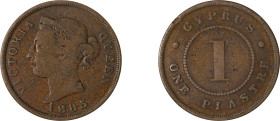 Cyprus. Victoria, 1837-1901. Piastre, 1885, Royal mint, 11.31g (KM3.2; Fitikides 31).

About fine.