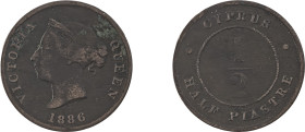 Cyprus. Victoria, 1837-1901. 1/2 Piastre, 1886, Royal mint, 5.51g (KM2; Fitikides 19).

With some deposits. Very good.