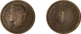 Cyprus. Victoria, 1837-1901. Piastre, 1896, Royal mint, 11.33g (KM3.2; Fitikides 38).

Fine.