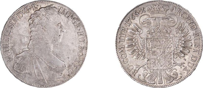 Holy Roman Empire. Maria Theresia, 1740-1780. Taler, 1765, Hall mint, 28.00g (KM...