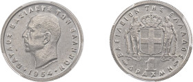 Greece. King Paul, 1947-1964. Drachma, 1954, Paris mint (KM81; Divo 119a).

Graded MS66 PCGS.