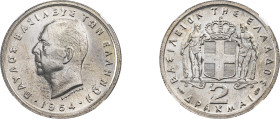 Greece. King Paul, 1947-1964. 2 Drachmai, 1954, Paris mint (KM82; Divo 118a).

Graded MS64 NGC.