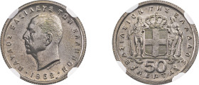 Greece. King Paul, 1947-1964. 50 Lepta, 1962, Paris mint, Reeded Edge (KM80; Divo 120d).

Graded MS66 NGC.