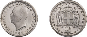 Greece. King Paul, 1947-1964. 2 Drachmai, 1965, Vienna mint (KM82).

Graded PR67 Cameo PCGS.