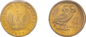 Greece. Republic, 1973-1974. Drachma, 1973B, Athens mint (KM107). 

Graded MS66 PCGS.