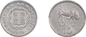 Greece. Third Republic, 1974-. 10 Lepta, 1978, Athens mint (KM113).

Graded MS67 PCGS.