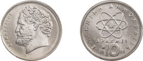 Greece. Third Republic, 1974-. 10 Drachmai, 1986, Athens mint (KM132).

Graded MS68 PCGS.