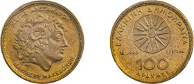 Greece. Third Republic, 1974-. 100 Drachmai, 1990, Athens mint, Alexander the Great (KM159).

Graded MS67 PCGS.
