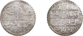 Turkey. Selim III, 1789-1807. Yuzluk (100 Para), AH1203//2 (1790), Constantinople mint (KM507).

Graded XF Details, Cleaned PCGS.