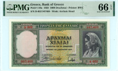 Greece
Bank of Greece (ΤΡΑΠΕΖΑ ΤΗΣ ΕΛΛΑΔΟΣ)
1.000 Drachmai, 1st January 1939
S/N Δ-052 947,468
Printer: BWC
Wmk: Archaic Head
Pick 110a; Pitidis 109

...