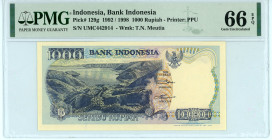 Indonesia
Bank Indonesia
1.000 Rupiah, 1992/1998
S/N UMC442914
Printer: PPU
Wmk: T.N. Meutia
Pick 129g

Graded Gem Uncirculated 66 EPQ PMG