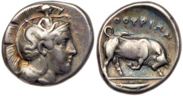 Lucania, Thourion. Silver Nomos (7.68 g), ca. 400-350 BC. VF