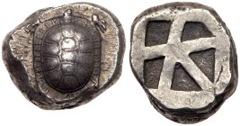 Islands off Attica, Aegina. Silver Stater (12.37 g), ca. 456/45-431 BC. EF