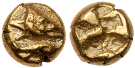 Mysia, Kyzikos. Electrum Hemihekte (1.32 g), ca. 600-550 BC. VF