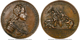 Joseph I bronze "Milan Captured" Medal 1706-Dated AU58 Brown NGC, Mont-1303. 37mm. A scarce medal, seldom seen in bronze. Commemorating the victories ...