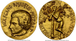 Republic gilt bronze "Wolfgang A. Mozart" Medal 1956 MS69 NGC, By Giacomo Manzú. Celebrating Mozart's 200th anniversary. Matte. HID09801242017 © 2023 ...
