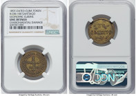 "Santiago Economic Cuisine" brass Centavo Token 1897-Dated UNC Details (Environmental Damage) NGC, Rulau-ORI-100. HID09801242017 © 2023 Heritage Aucti...