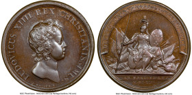 Louis XIV bronze "Norlingue Captured" Medal 1645-Dated MS66 Brown NGC, Divo-15. 41mm. By J. Mauger. LUDOVICUS XIIII REX CHRISTIANISSIMUS Bust right //...