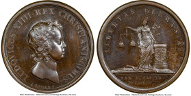 Louis XIV bronze "Peace of Munster" Medal 1648-Dated MS65 Brown NGC, Divo-28. 41mm. By J. Mauger. LUDOVICUS XIIII REX CHRISTIANISSIMUS Bust right // L...