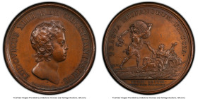 Louis XIV bronzed Specimen "Capture of Ypres" Medal 1648-Dated SP64 PCGS, 41mm. By Mauger. LUDOVICUS XIIII REX CHRISTIANISSIMUS Young bust right // FR...