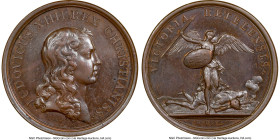 Louis XIV bronze "Battle of Retel" Medal 1650-Dated MS63 Brown NGC, Divo-31. 41mm. By J. Mauger. LUDOVICUS XIIII REX CHRISTIANISS Bust right // VICTOR...
