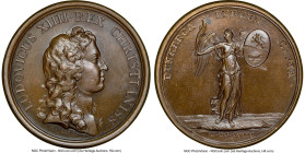 Louis XIV bronze "Dunkirk Captured" Medal 1658-Dated MS65 Brown NGC, Divo-49. 41mm. By J. Mauger. LUDOVICUS XIIII REX CHRISTIANISS Bust right // DUNKE...