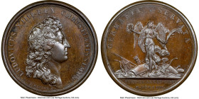 Louis XIV bronze "Battle of St. Gotthard" Medal 1664-Dated MS66 Brown NGC, Divo-78. 41mm. By J. Mauger. LUDOVICUS XIIII REX CHRISTIANISSIMUS Head righ...