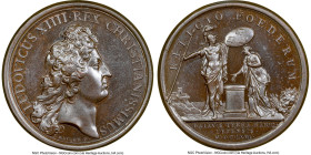 Louis XIV bronze "Protection of Holland" Medal 1666-Dated MS66 Brown NGC, Divo-89. 41mm. By J. Mauger. LUDOVICUS XIIII REX CHRISTIANISSIMUS Head right...