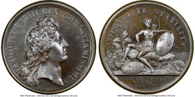 Louis XIV bronze "English Driven Away at St. Kitts" Medal 1666-Dated MS66 Brown NGC, Divo-90. 41mm. By J. Mauger. LUDOVICUS XIIII REX CHRISTIANISSIMUS...