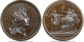 Louis XIV bronze "Peace of Aachen" Medal 1668-Dated MS66 Brown NGC, Divo-107. 41mm. By J. Mauger. LUDOVICUS XIIII REX CHRISTIANISSIMUS Head right // P...