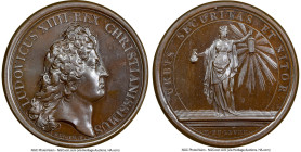 Louis XIV bronze "Paris Safety & Cleanliness" Medal 1669-Dated MS66 Brown NGC, Divo-111. 41mm. By J. Mauger. LUDOVICUS XIIII REX CHRISTIANISSIMUS Head...