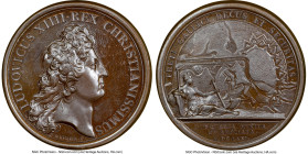 Louis XIV bronze "Dunkirk Fortifications" Medal 1671-Dated MS66 Brown NGC, Divo-117. 41mm. By J. Mauger. LUDOVICUS XIIII REX CHRISTIANISSIMUS Head rig...