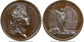 Louis XIV bronze "Revocation of the Edict of Nantes" Medal 1685-Dated MS66 Brown NGC, Divo-209. 41mm. By J. Mauger. LUDOVICUS MAGNUS REX CHRISTIANISSI...