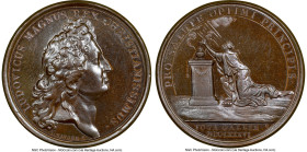 Louis XIV bronze "Louis XIV Illness" Medal 1686-Dated MS66 Brown NGC, Divo-217. 41mm By J. Mauger. LUDOVICUS MAGNUS REX CHRISTIANISSIMUS Head right //...