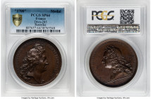 Louis XIV bronze Restrike Specimen "Duke of Anjou" Medal 1700-Dated SP64 PCGS, Divo-285. 41mm. By J. Mauger and T. Bernard. LUDOVICUS MAGNUS REX CHRIS...
