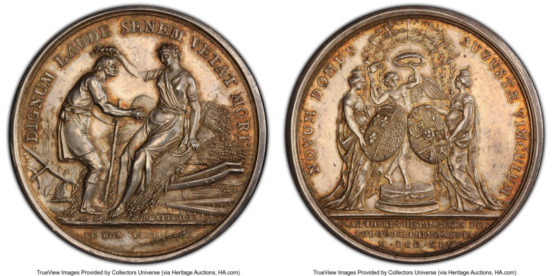 Louis XVI silver "Praise of Age" Medal "1745" SP62 PCGS, Divo-124 (reverse). 42m...