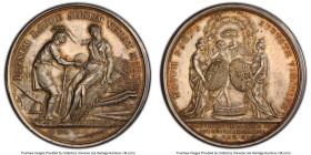 Louis XVI silver "Praise of Age" Medal "1745" SP62 PCGS, Divo-124 (reverse). 42mm. By N. Gatteaux and J. C. Roettiers. DIGNUM LAUDE SENEM VETAT MORI A...