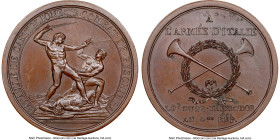 Napoleon bronze "Battle of Castiglione" Medal 1796-Dated MS64 Brown NGC, Julius-502. 43mm. By Lavy. BATAILLE DE CASTIGLIONE COMBAT DE PESCHIERA Napole...