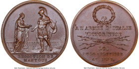 Napoleon bronze "Capture of Mantua" Medal 1797-Dated MS65 Brown NGC, Julius-534. 43mm. By Lavy. Mantua handing keys to Napoleon as Mars, aqueduct in b...