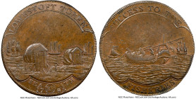 Suffolk. Lowestoft "Fisheries" 1/2 Penny Token 1795 MS64 Brown NGC, D&H-37. Edge: Milled. HID09801242017 © 2023 Heritage Auctions | All Rights Reserve...